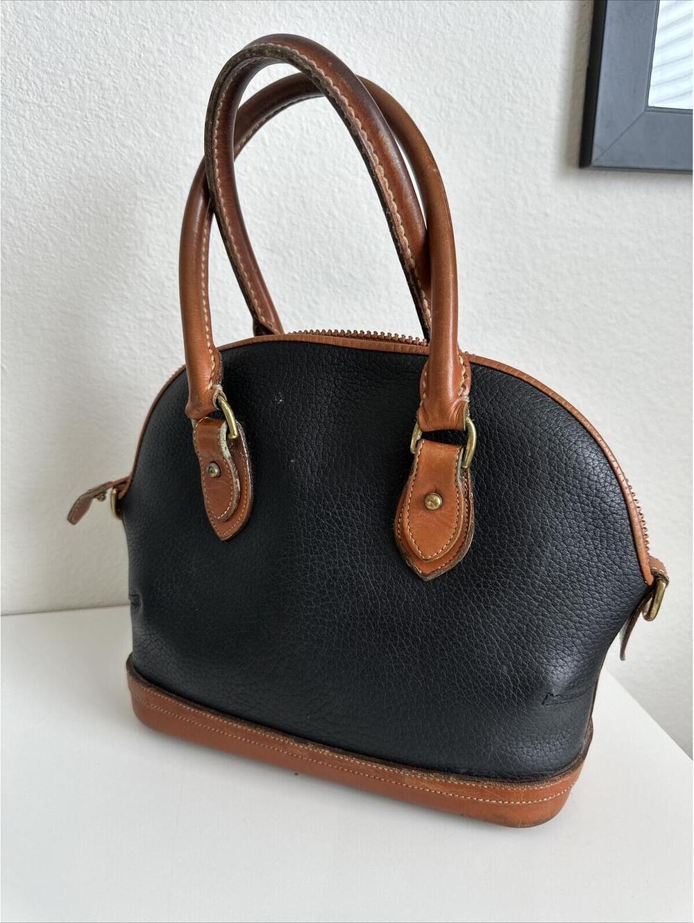 Vintage Dooney and Bourke D&B Norfolk All Weather Leather Satchel Handbag Purse - Picture 4 of 13